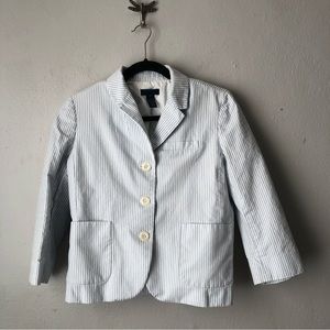 J Crew Striped Cotton Blazer, Size 10
